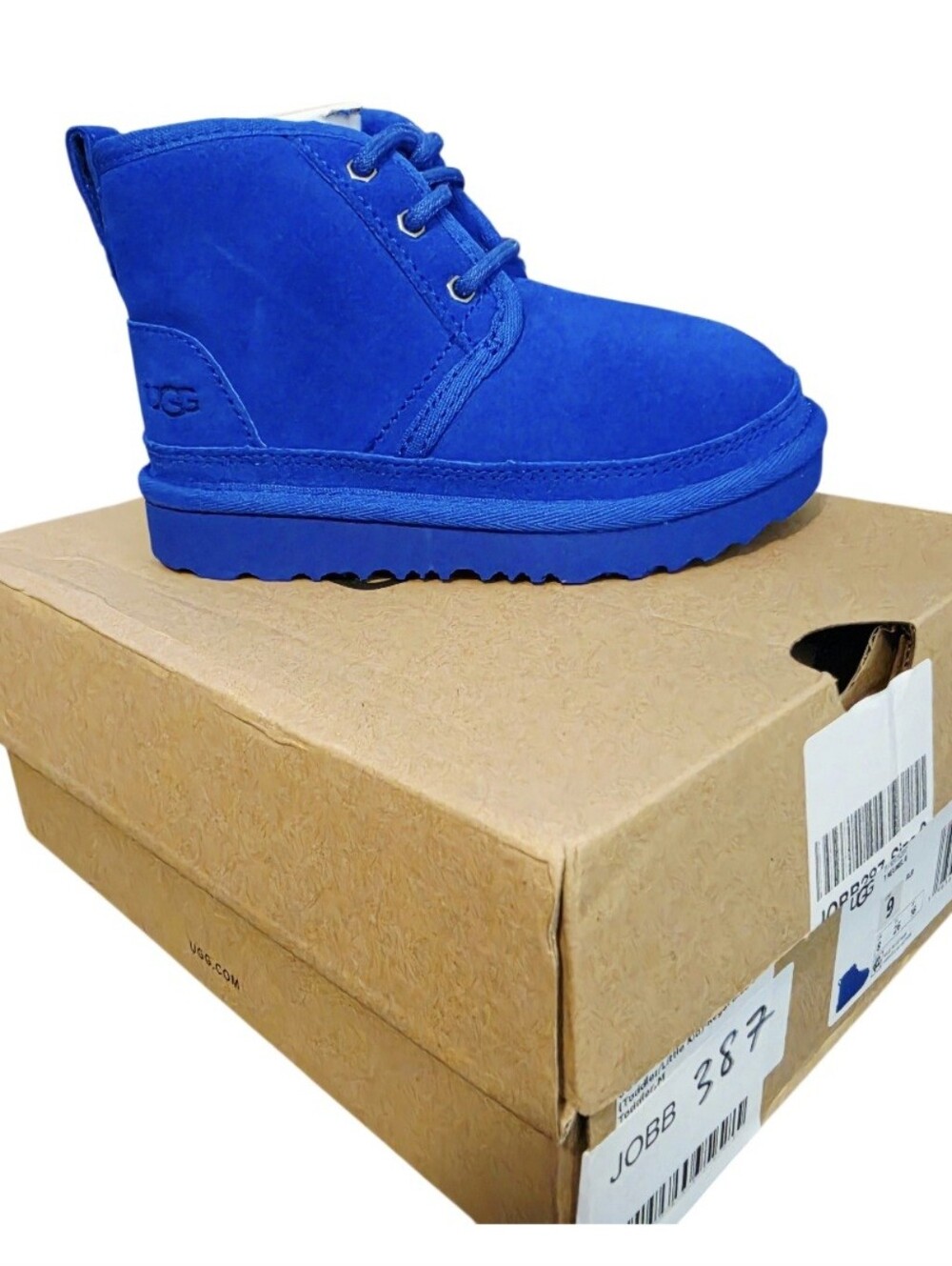 UGG Kids Bright Blue Suede zip up Boot **discontinued color***